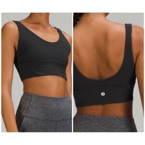 Lululemon align reversible ribbed crop tank top bra size 6 black & ribbed EUC